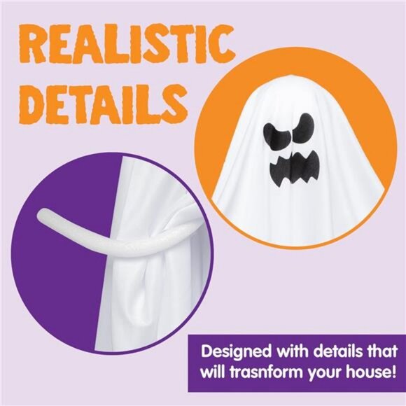 5 Pack 27.5" Halloween Outdoor Decorations Halloween Hanging Ghosts Flying Ghost - Picture 3 of 8